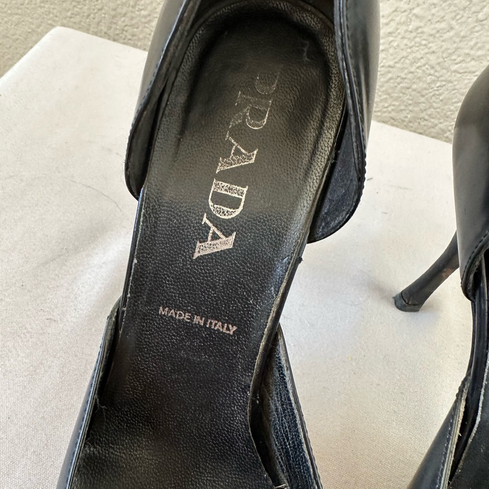 Prada vintage black slip on heels/ 37 - Picture 7 of 11
